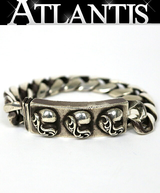 CHROME HEARTS Old 3 Heart 13 Bracelet Silver Size ONE SIZE