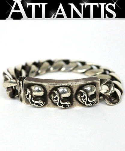 CHROME HEARTS Old 3 Heart 13 Bracelet Silver Size ONE SIZE