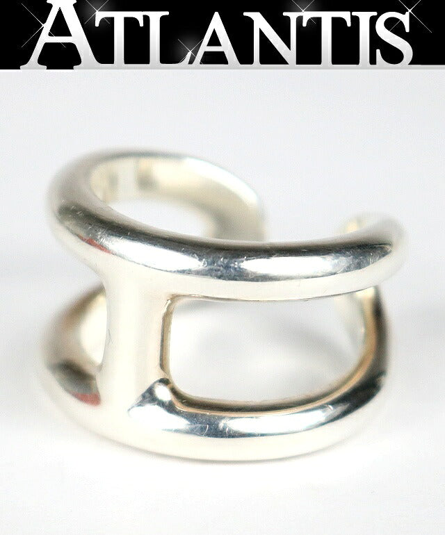 HERMES Osmose GM Silver Ring Size 64