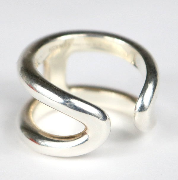 HERMES Osmose GM Silver Ring Size 64
