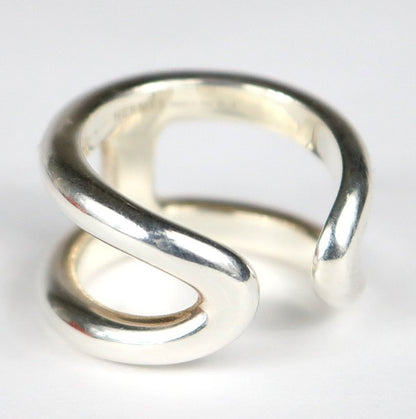 HERMES Osmose GM Silver Ring Size 64