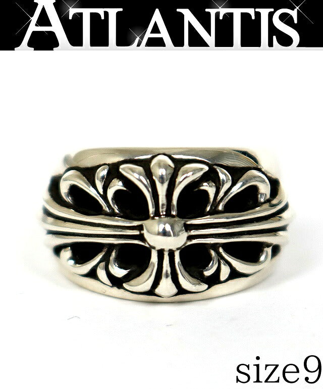 CHROME HEARTS Floral Cross Silver Ring Size ONE SIZE