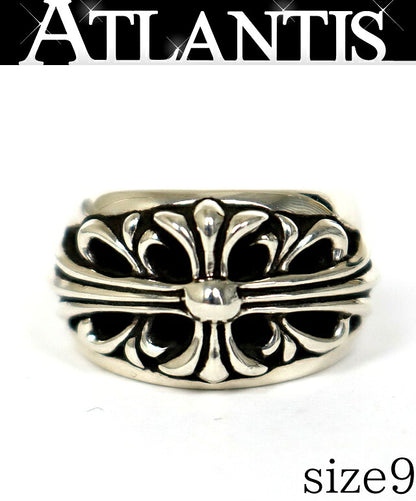 CHROME HEARTS Floral Cross Silver Ring Size ONE SIZE