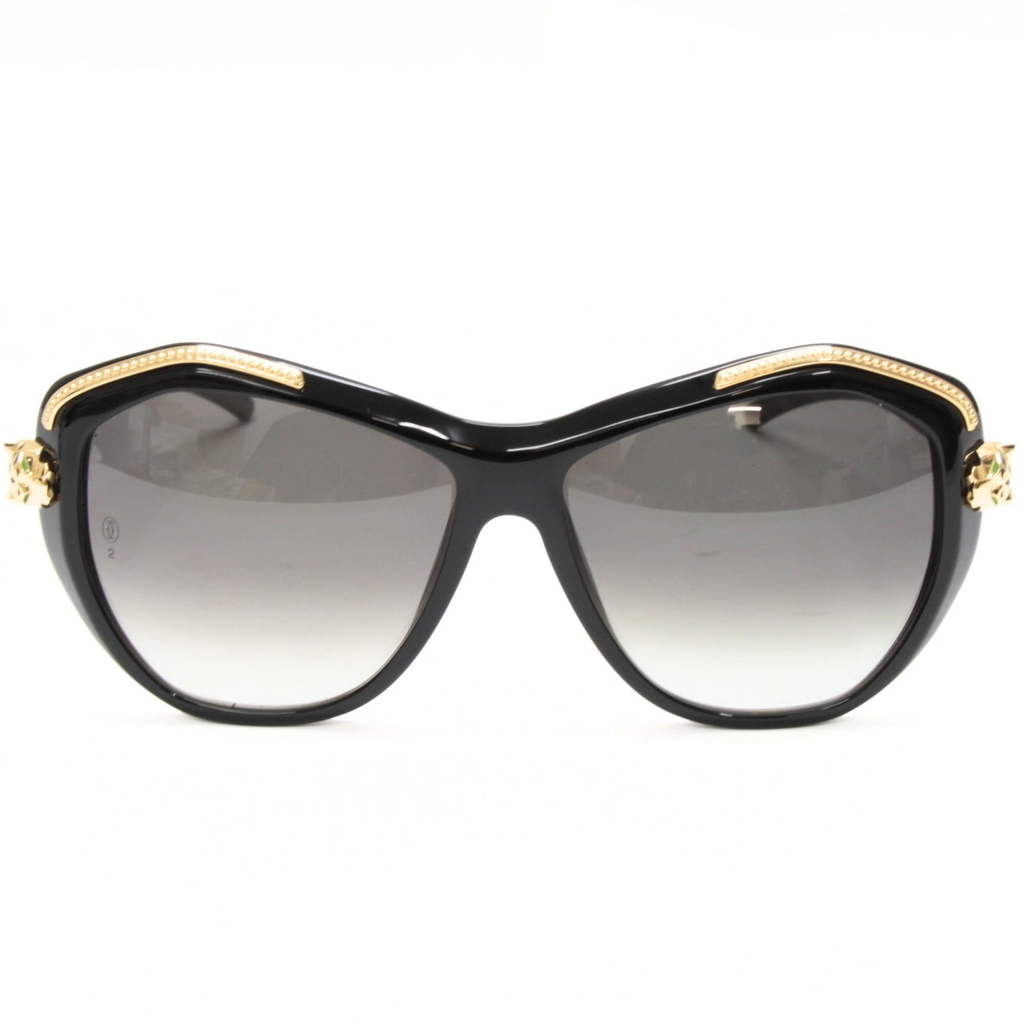 Cartier Panthere Black & Gold Sunglasses Size ONE SIZE