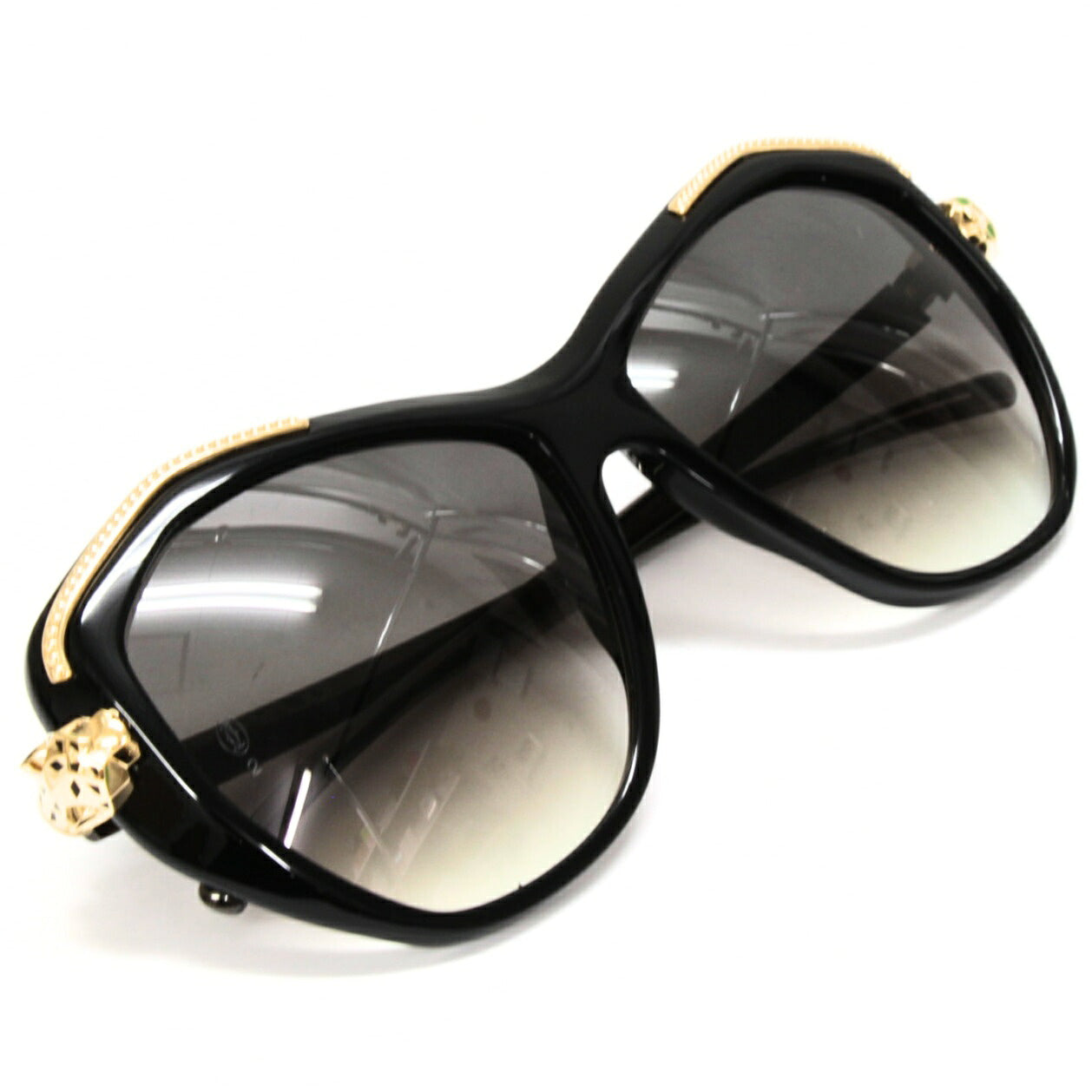 Cartier Panthere Black & Gold Sunglasses Size ONE SIZE