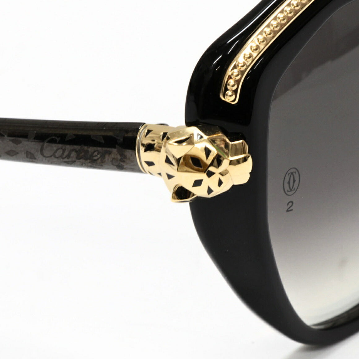 Cartier Panthere Black & Gold Sunglasses Size ONE SIZE