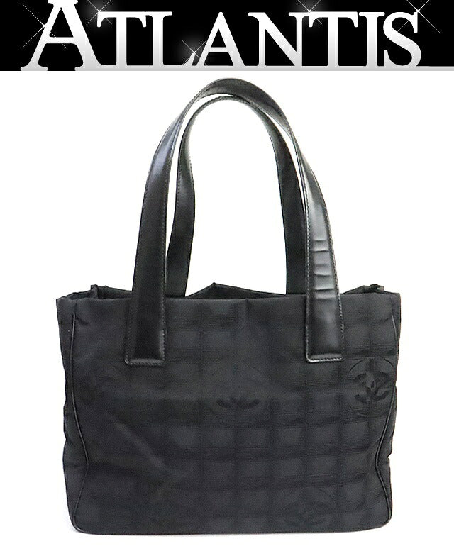 CHANEL New Travel Line PM Nylon Tote Bag Black Size ONE SIZE