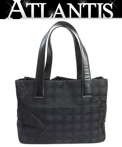 CHANEL New Travel Line PM Nylon Tote Bag Black Size ONE SIZE