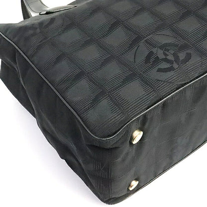 CHANEL New Travel Line PM Nylon Tote Bag Black Size ONE SIZE