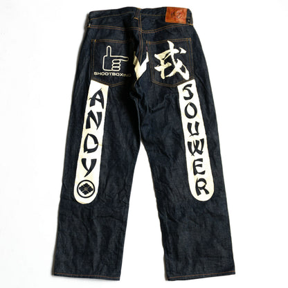 Evisu x ANDY SOUWER Andy Souwer Jeans Denim Pants Black Size 33×35