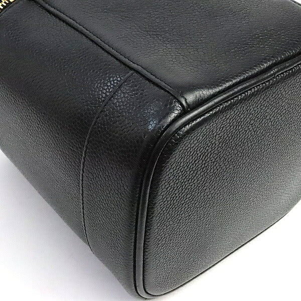 CHANEL Coco Mark Caviar Skin Vanity Bag Black Size ONE SIZE