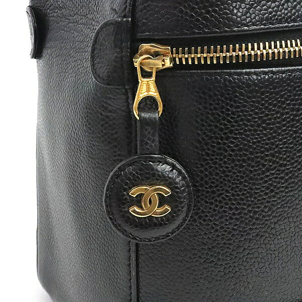 CHANEL Coco Mark Caviar Skin Vanity Bag Black Size ONE SIZE