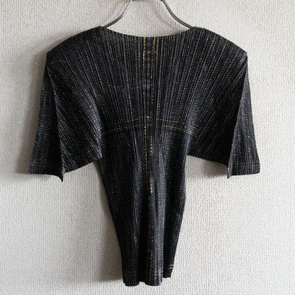 PLEATS PLEASE Denim print pleated top T-Shirt Size 3