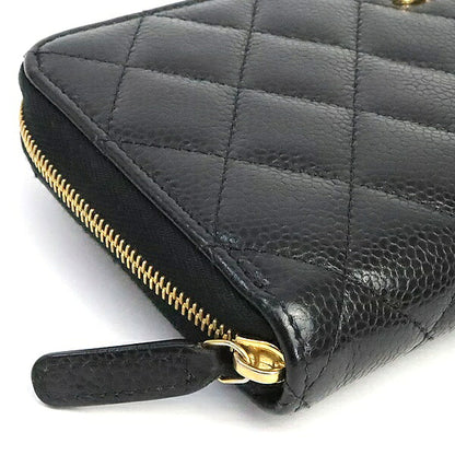 CHANEL Matelasse Caviar Skin Wallet Black Size ONE SIZE
