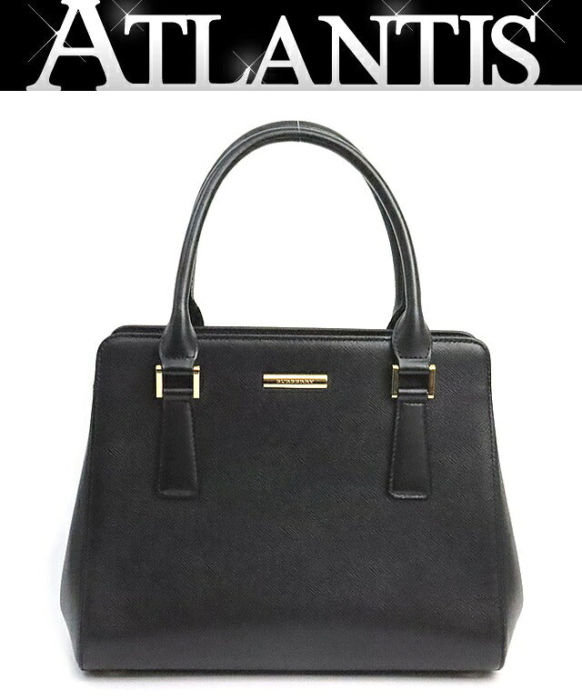 BURBERRY Nova Check Saffiano Handbag Black Size ONE SIZE