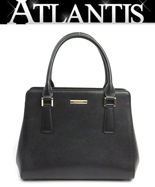 BURBERRY Nova Check Saffiano Handbag Black Size ONE SIZE