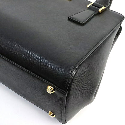 BURBERRY Nova Check Saffiano Handbag Black Size ONE SIZE