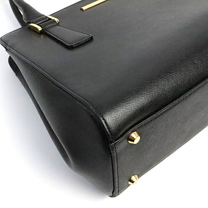 BURBERRY Nova Check Saffiano Handbag Black Size ONE SIZE