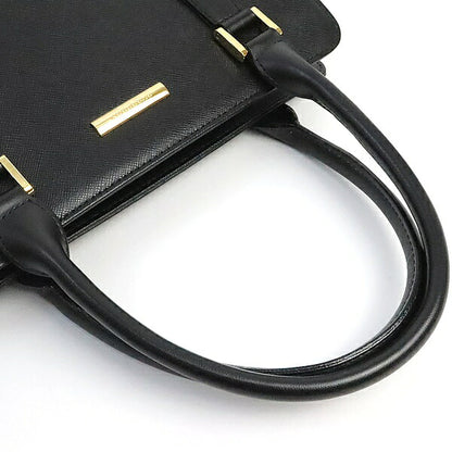 BURBERRY Nova Check Saffiano Handbag Black Size ONE SIZE