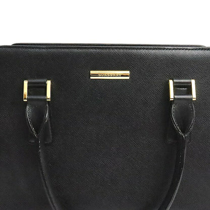 BURBERRY Nova Check Saffiano Handbag Black Size ONE SIZE