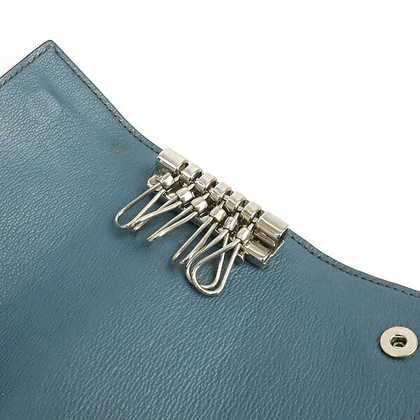 HERMES Crocodile Blue Jean Key Case Polo