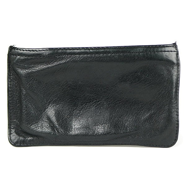 CHROME HEARTS Dagger Zip Leather Purse Black Size ONE SIZE