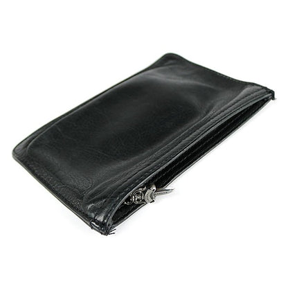 CHROME HEARTS Dagger Zip Leather Purse Black Size ONE SIZE