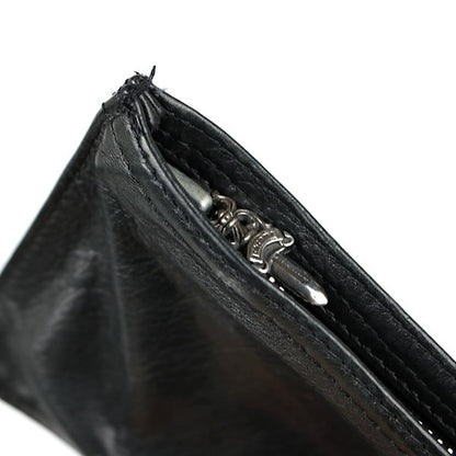 CHROME HEARTS Dagger Zip Leather Purse Black Size ONE SIZE