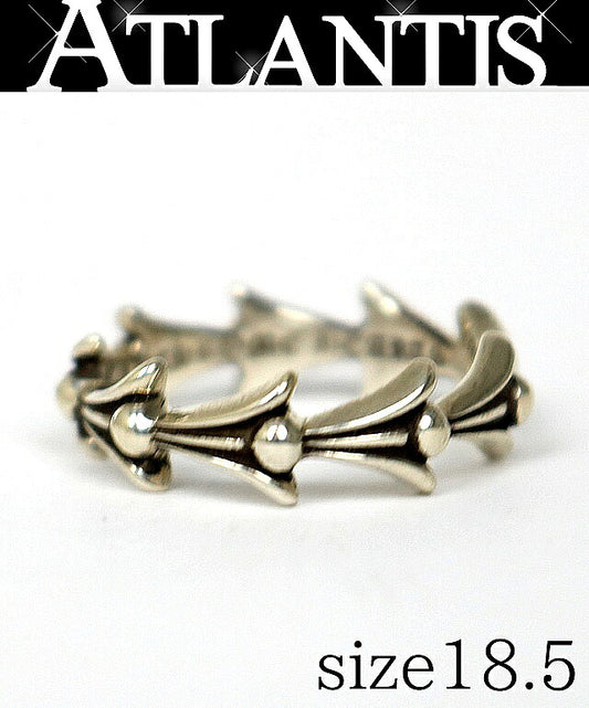 CHROME HEARTS Cross Tail Ring Silver Size US 9