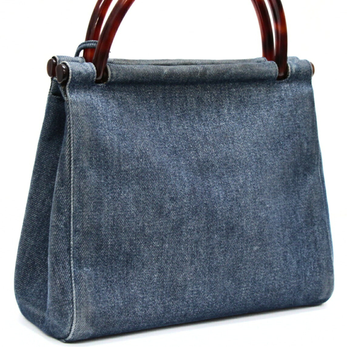 CHANEL Blue Plastic Handle Denim