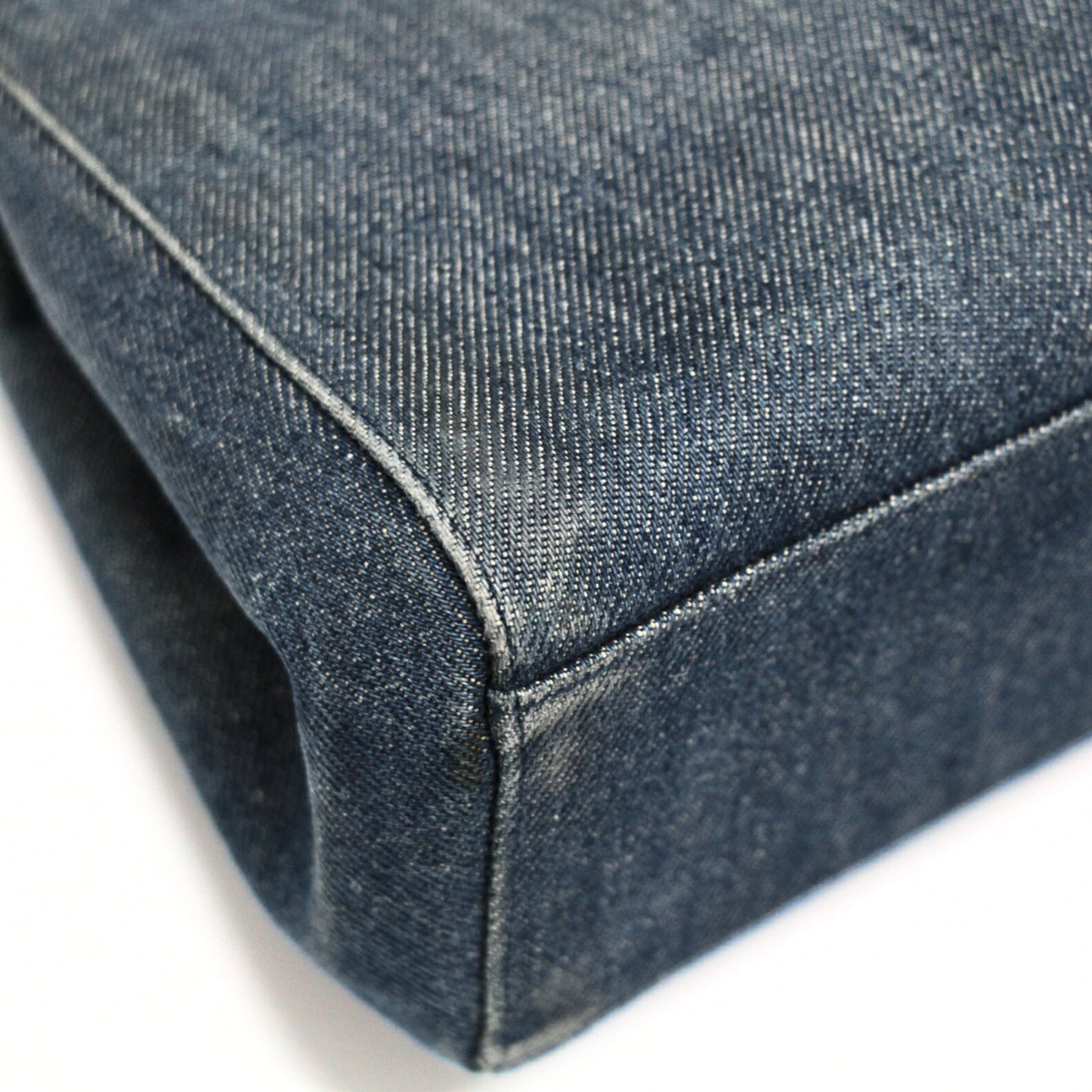 CHANEL Blue Plastic Handle Denim