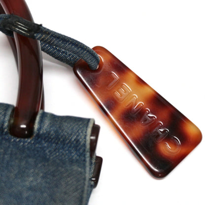 CHANEL Blue Plastic Handle Denim