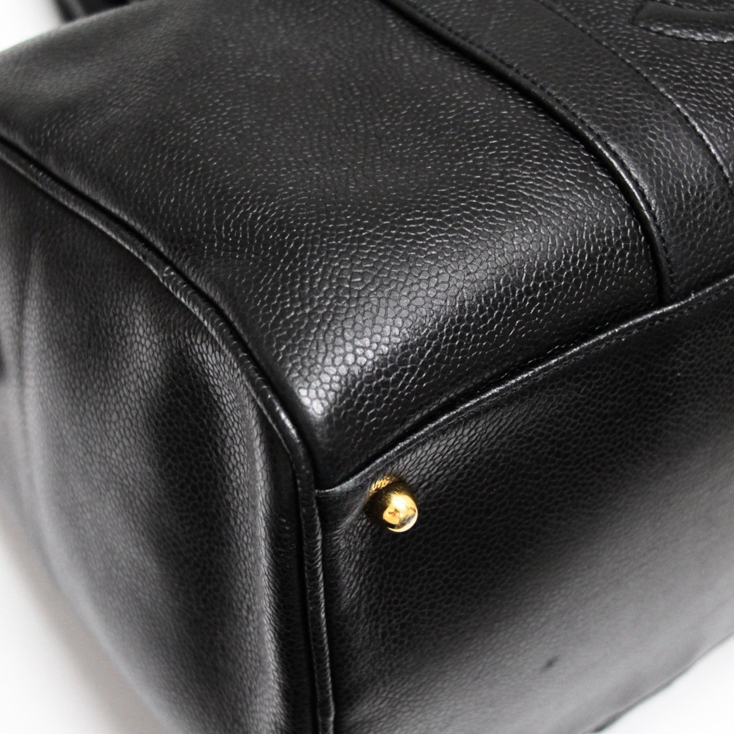 CHANEL Coco Mark Caviar Skin 2-Way Bag Black Size ONE SIZE