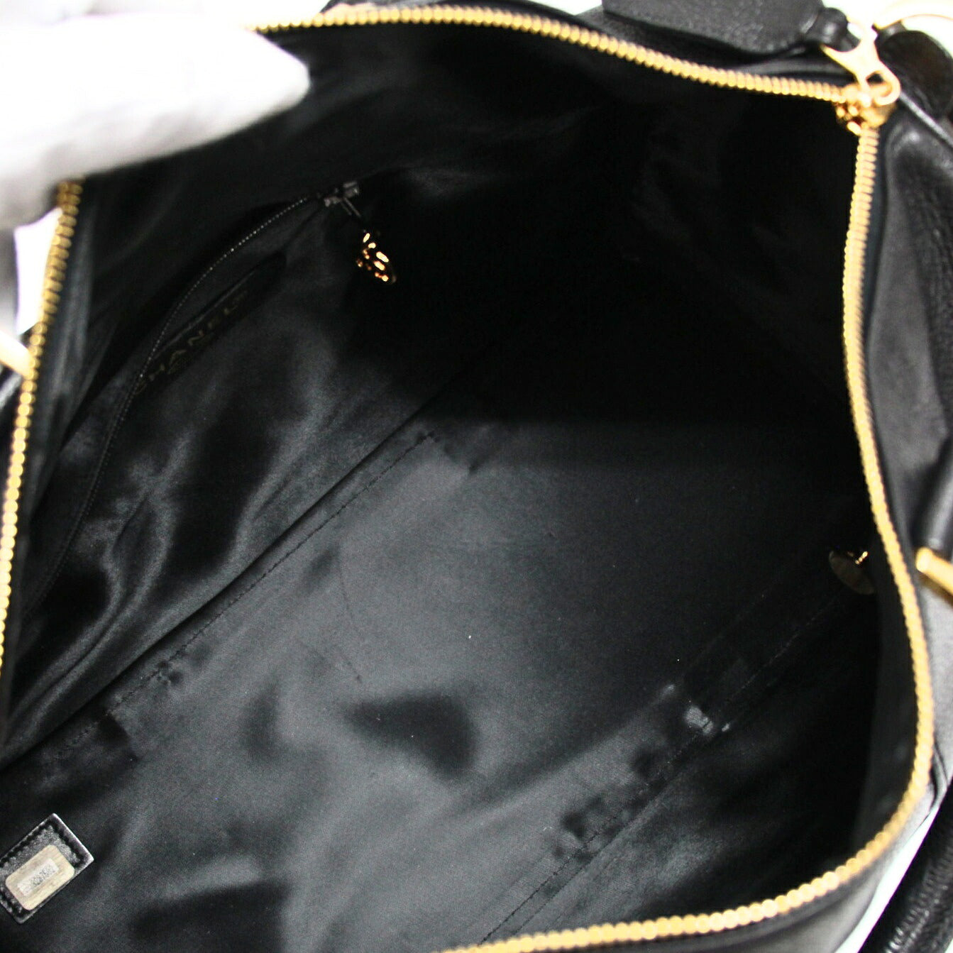 CHANEL Coco Mark Caviar Skin 2-Way Bag Black Size ONE SIZE