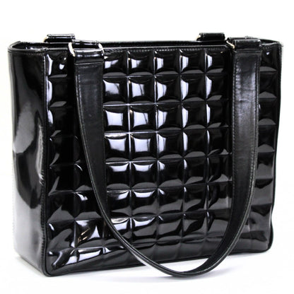 CHANEL Chocobar CC Mark Patent Leather Handbag Size ONE SIZE