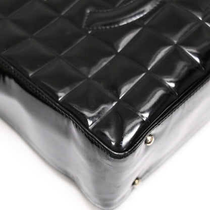 CHANEL Chocobar CC Mark Patent Leather Handbag Size ONE SIZE