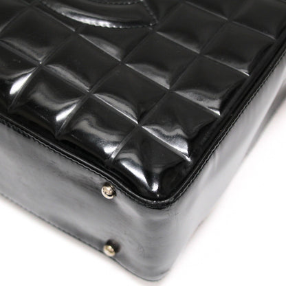 CHANEL Chocobar CC Mark Patent Leather Handbag Size ONE SIZE