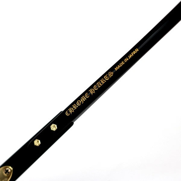 CHROME HEARTS BAGGINS-A Black Gold Glasses Size ONE SIZE