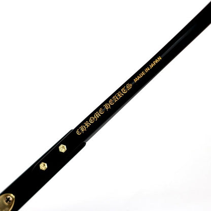 CHROME HEARTS BAGGINS-A Black Gold Glasses Size ONE SIZE