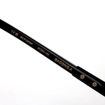 CHROME HEARTS BAGGINS-A Black Gold Glasses Size ONE SIZE