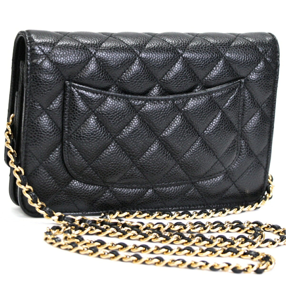 CHANEL Matelasse Caviar Skin Wallet Black Size ONE SIZE