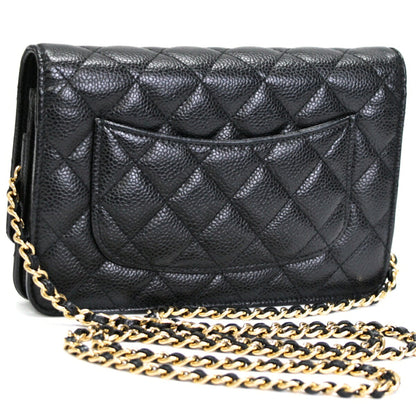 CHANEL Matelasse Caviar Skin Wallet Black Size ONE SIZE