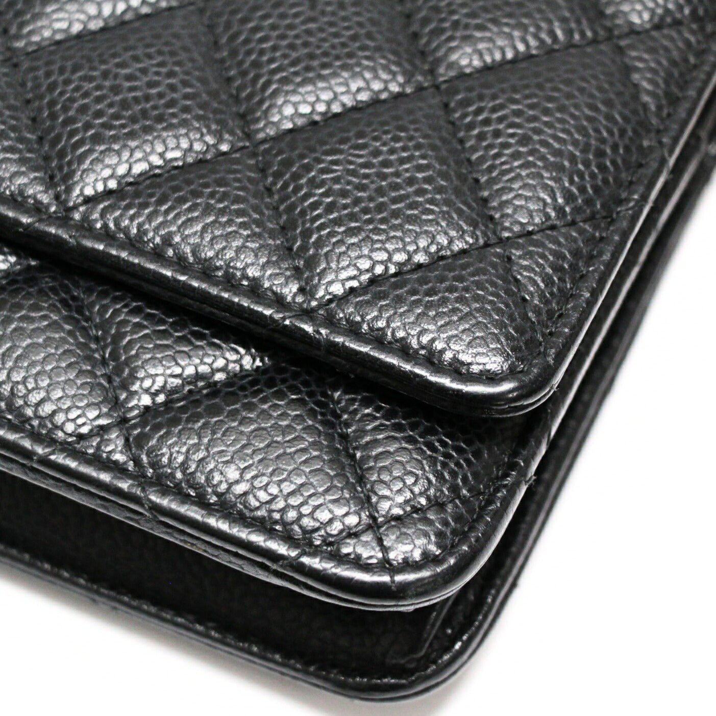 CHANEL Matelasse Caviar Skin Wallet Black Size ONE SIZE