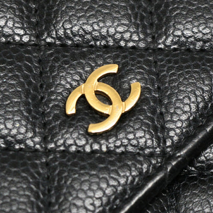 CHANEL Matelasse Caviar Skin Wallet Black Size ONE SIZE