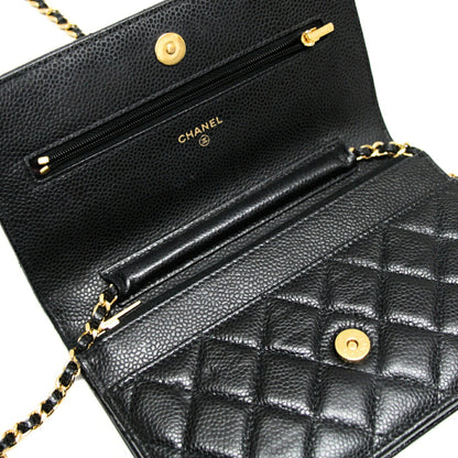 CHANEL Matelasse Caviar Skin Wallet Black Size ONE SIZE