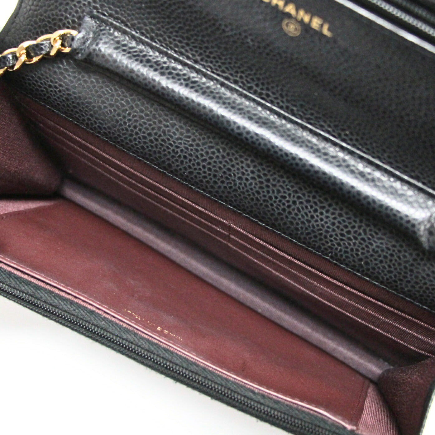CHANEL Matelasse Caviar Skin Wallet Black Size ONE SIZE