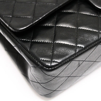 CHANEL Matelasse 25 Double Flap Lamb Bag Black Size ONE SIZE