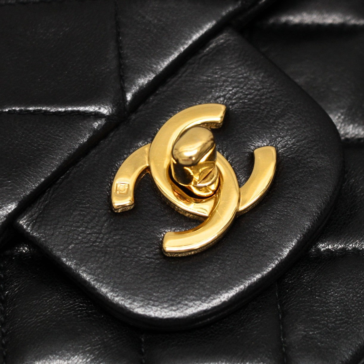 CHANEL Matelasse 25 Double Flap Lamb Bag Black Size ONE SIZE