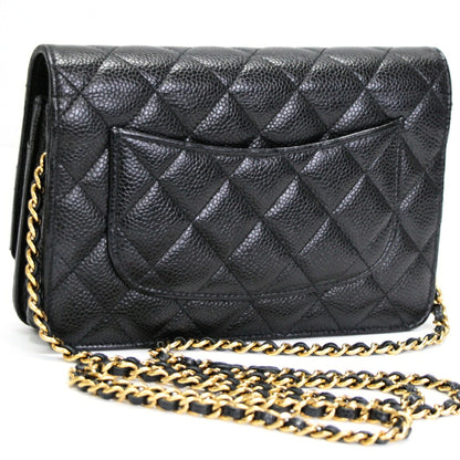 CHANEL Matelasse Caviar Skin Wallet Black Size ONE SIZE