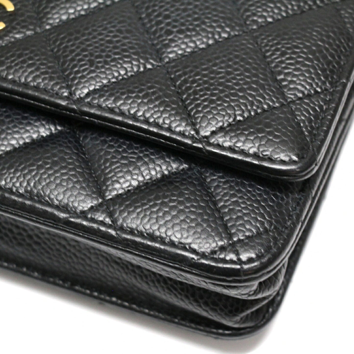 CHANEL Matelasse Caviar Skin Wallet Black Size ONE SIZE